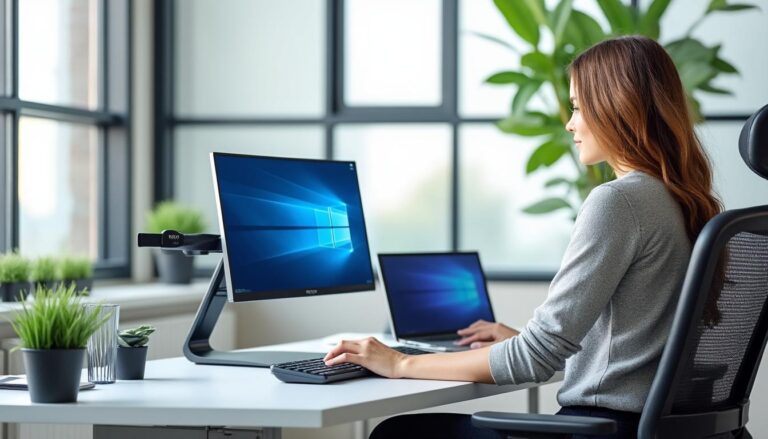 découvrez comment le réglage de l'écran d'ordinateur peut améliorer votre posture au bureau et réduire les douleurs liées au travail assis.