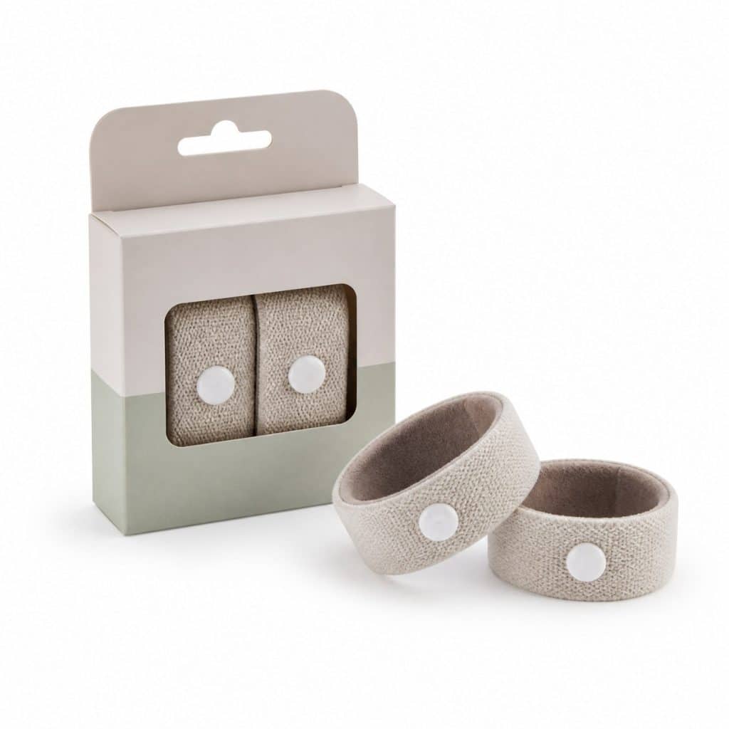 Bracelet anti-nausée par acupression, la paire présenté seul