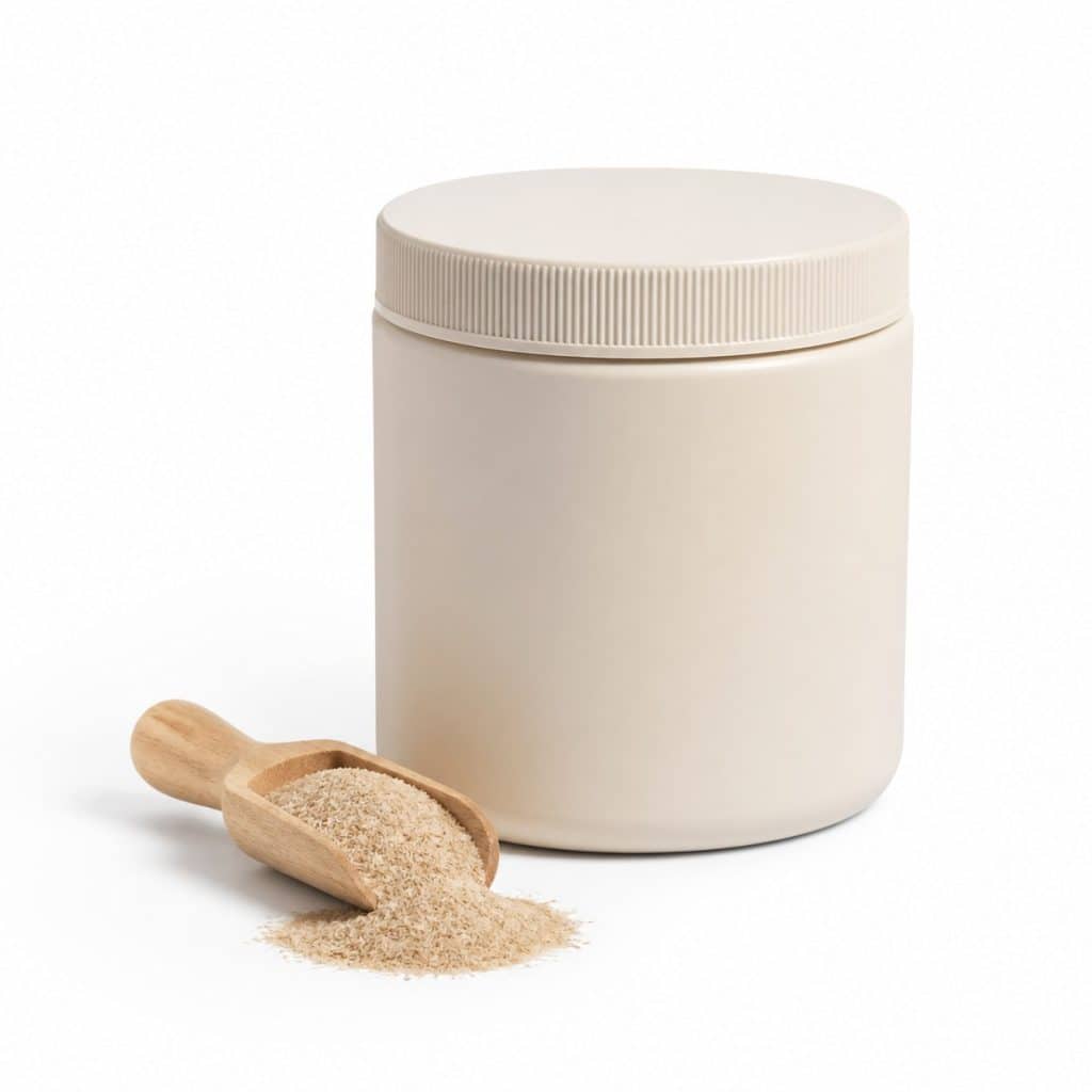 Fibres de psyllium en poudre, pot de 200 g présenté seul
