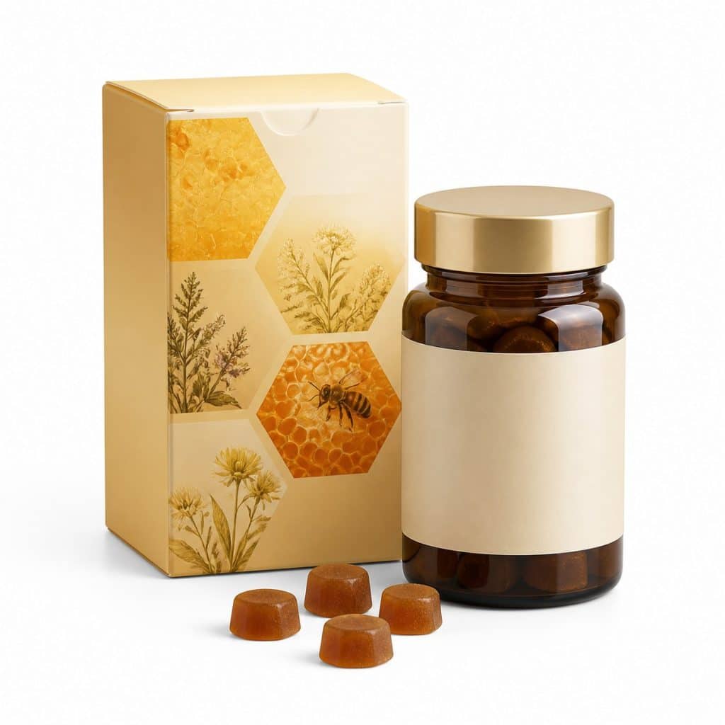 Gommes à mâcher à la propolis, boîte de 45 présenté seul