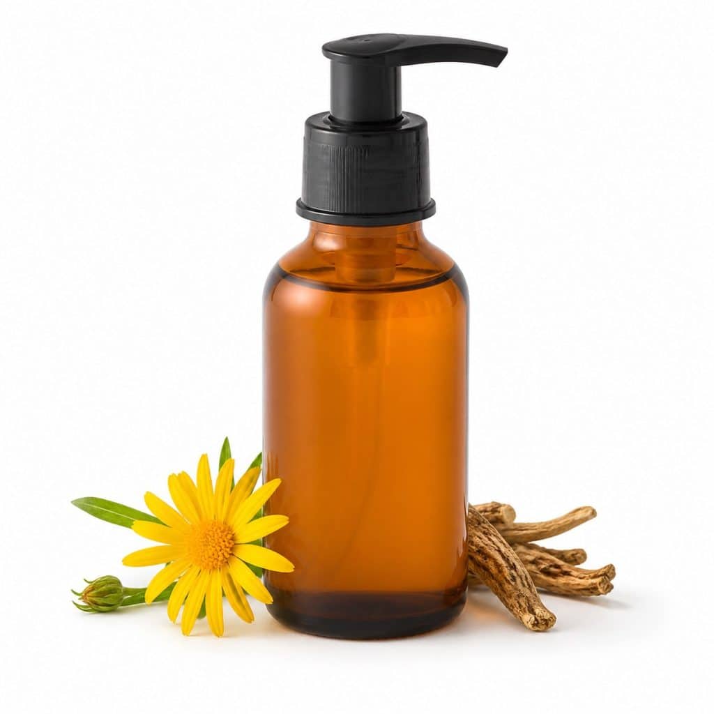 Huile de massage musculaire (arnica, harpagophytum), flacon de 100 ml présenté seul
