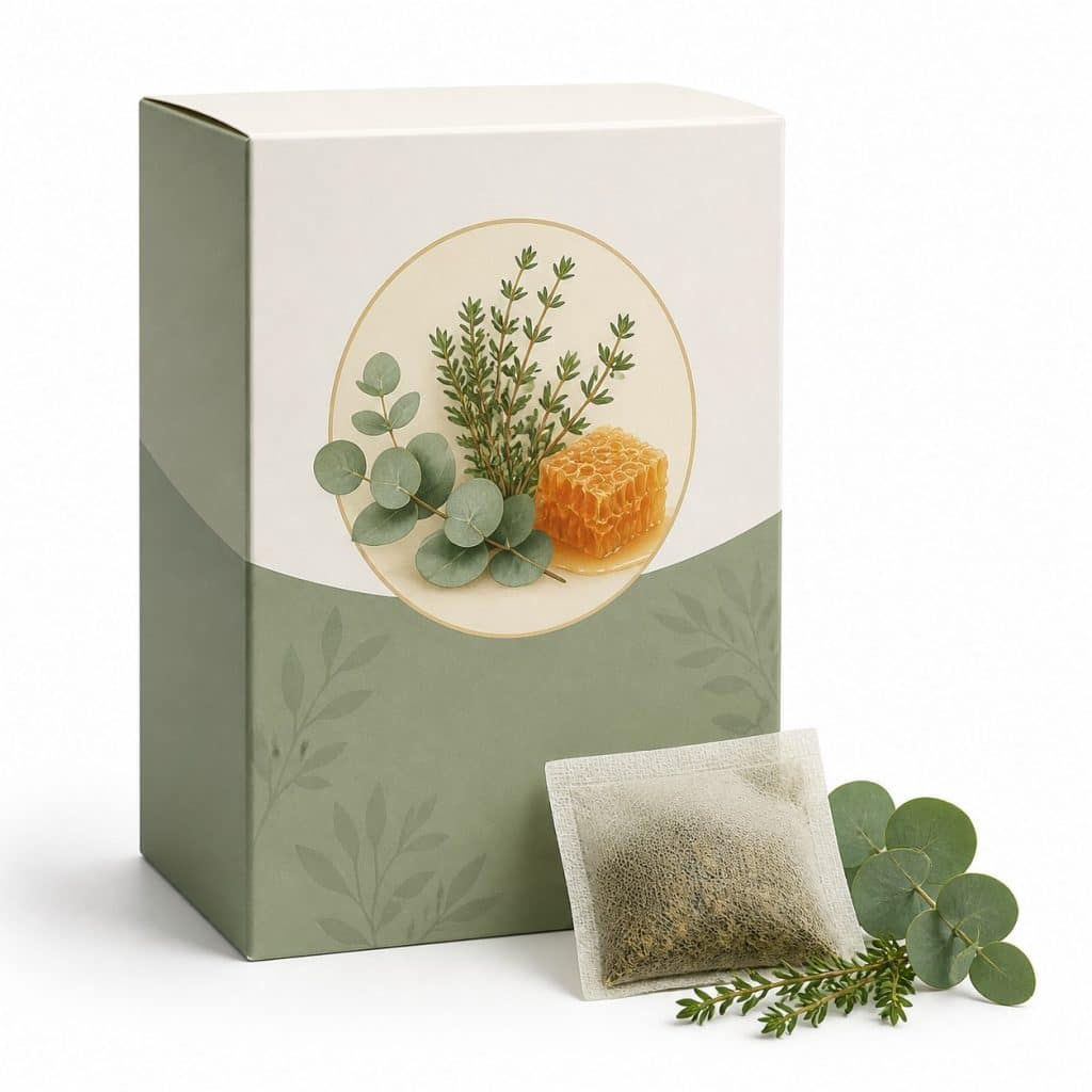 Infusion voies respiratoires (thym, eucalyptus, miel), boîte de 20 sachets présenté seul