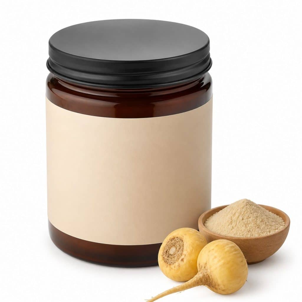 Maca en poudre, pot de 200 g présenté seul
