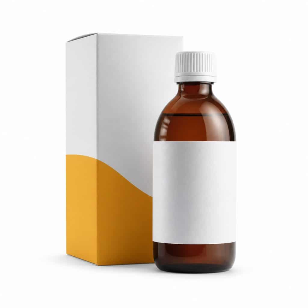 Oméga-3 en solution buvable au goût fruité, flacon de 150 ml présenté seul