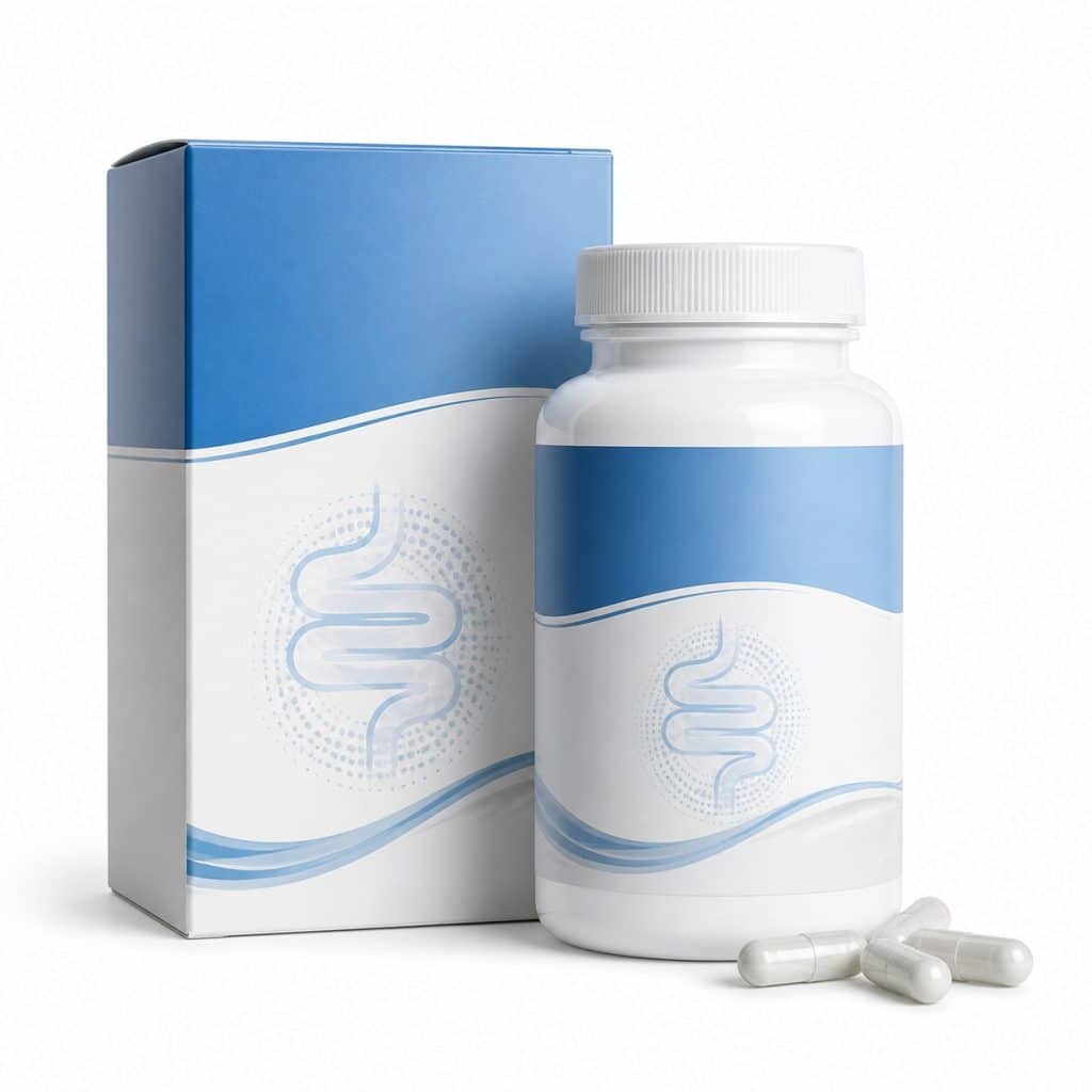 Probiotiques flore intestinale, boîte de 60 gélules gastro-résistantes présenté seul