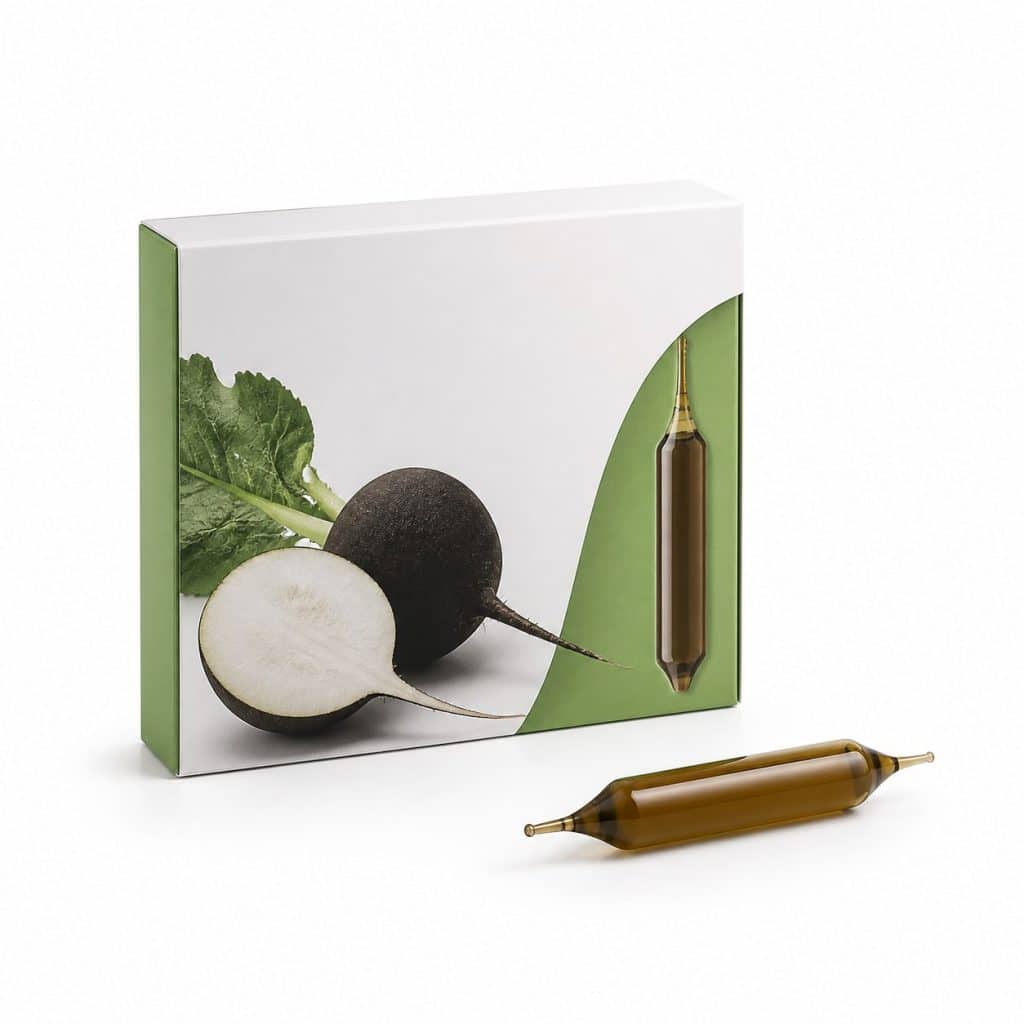 Radis noir en ampoules buvables, boîte de 20 présenté seul