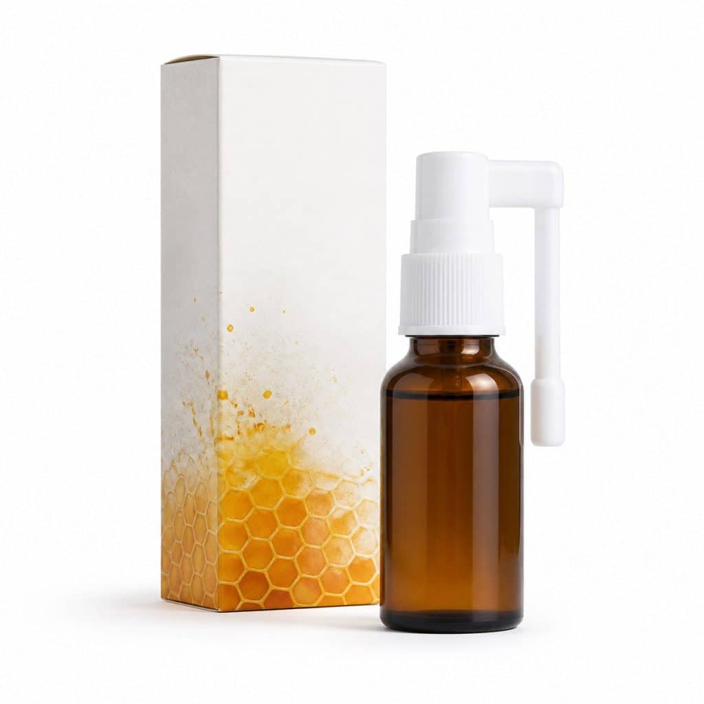Spray buccal gorge irritée (propolis, miel), flacon de 20 ml présenté seul